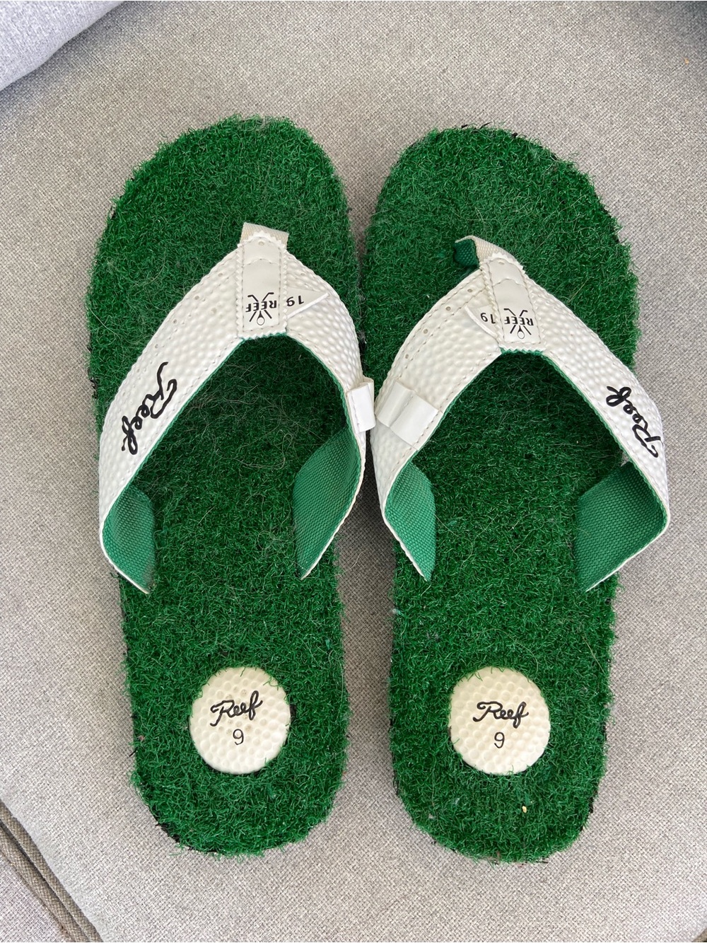 Reef Green & White Turf Footbed Flip Flops - Picture 3 of 5